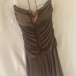 BCBG paris Chocolate Brown Evening Dress Size Med